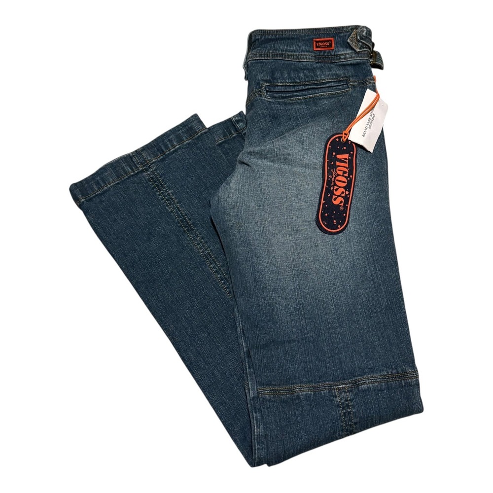 NWT Y2K Vigoss Dark Wash Cotton Blend Straight Leg Jeans Women's 9/10 (31x33)